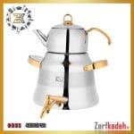 کتری دوقوری شیردار دسته طلایی