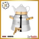 کتری دوقوری شیردار دسته طلایی - Image 3